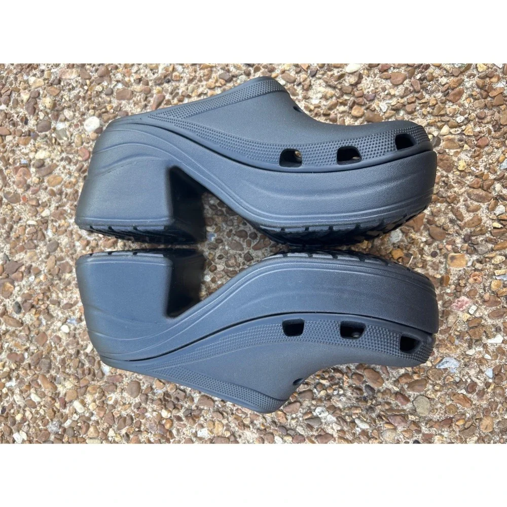 Crocs Siren Clog Men Size 12 Black Slip On Platform Chunky High Heel Shoes Y2K